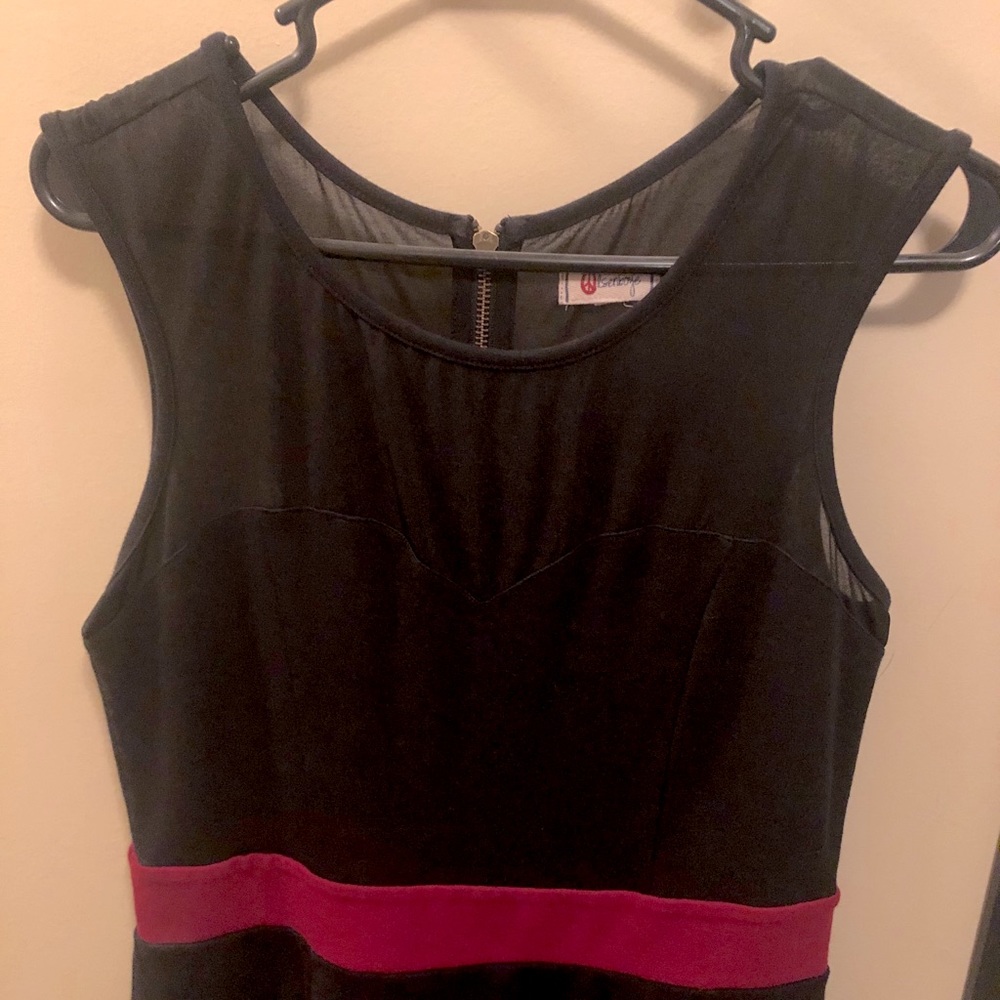 Little Black Dress w/ Mesh Shoulder